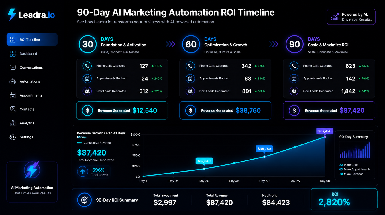 AI Marketing Automation ROI: What to Expect in 30, 60, and 90 Days