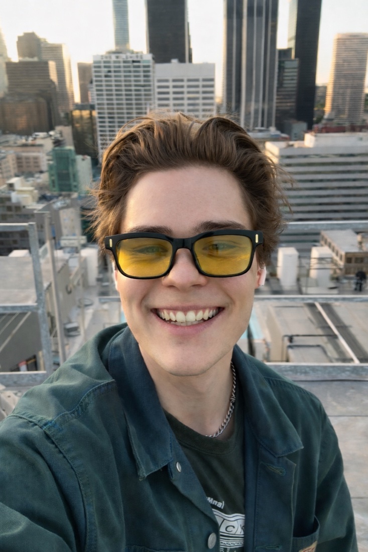 Tim Johnson on a rooftop in downtown Los Angeles